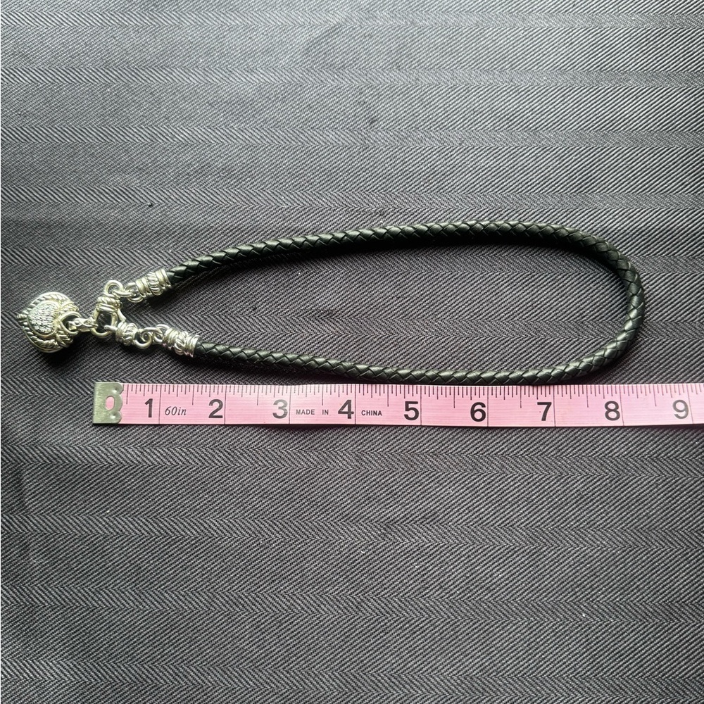 Judith Ripka vintage .925 Silver and Black Heart Pendant Necklace - Picture 5 of 6